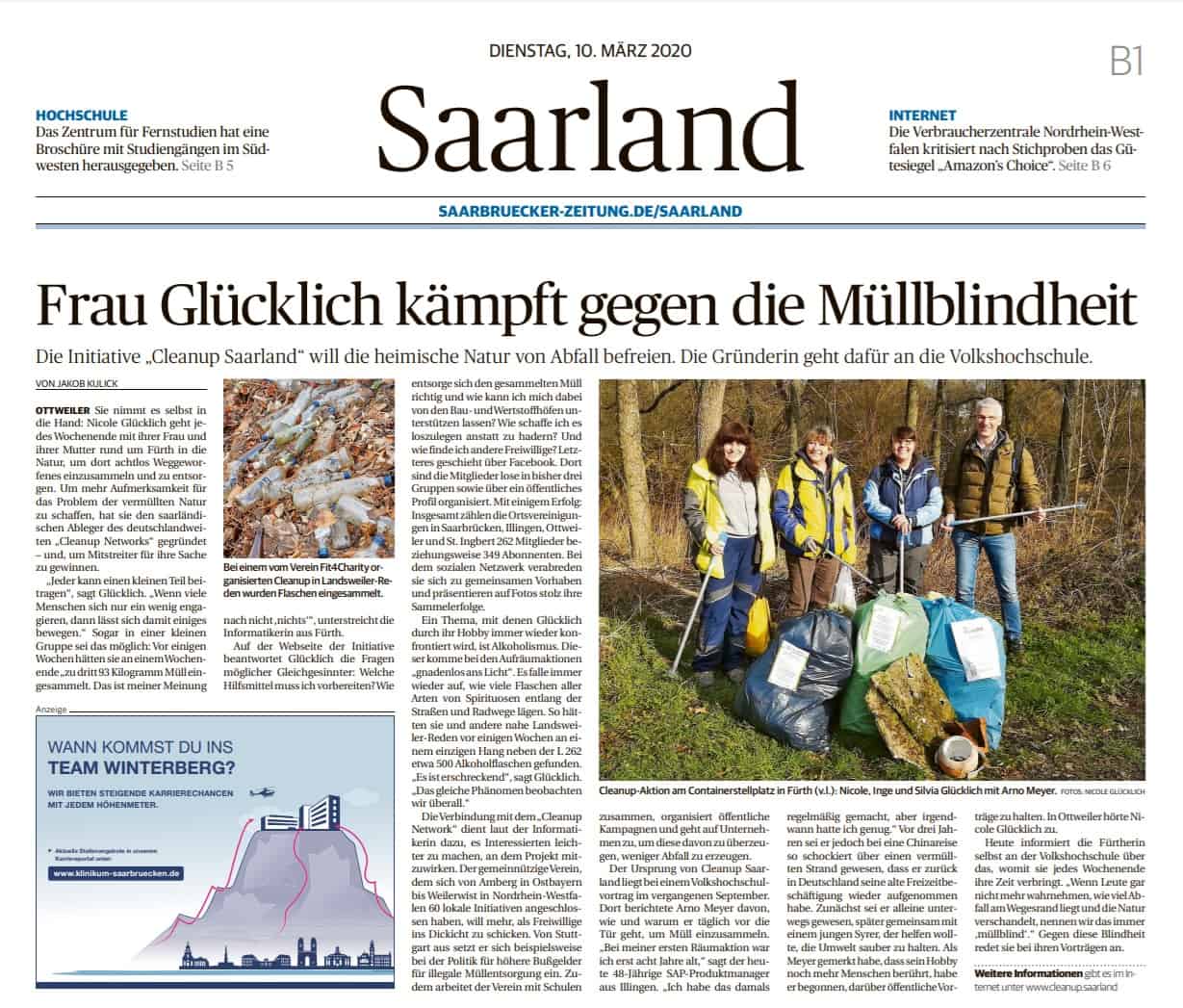 Artikel in der Saarbrücker Zeitung
